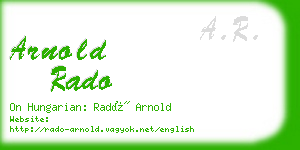 arnold rado business card